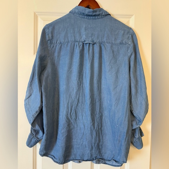 Style & Co Chambray Relaxed Fit Soft Denim Button Up Top Size 0X - Picture 3 of 9